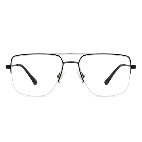 John Jacobs Online Black Half Rim Square left side