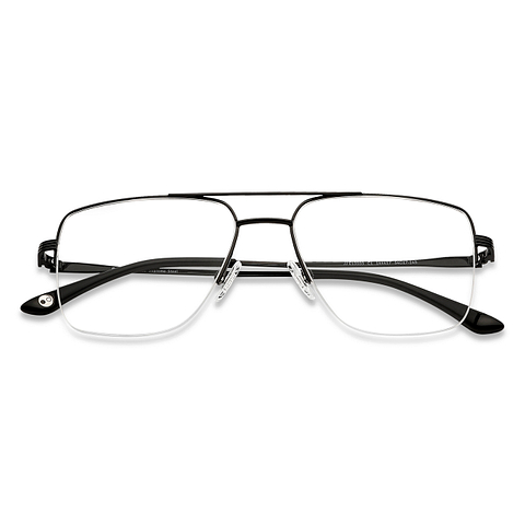 John Jacobs Online Black Half Rim Square left side