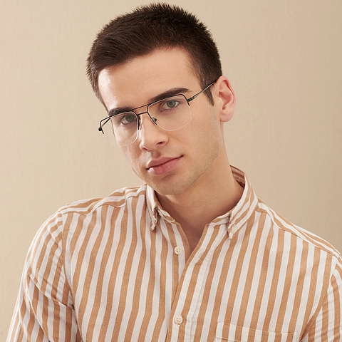 John Jacobs Online Black Half Rim Square right side