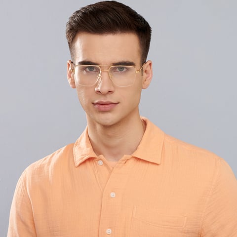 John Jacobs Online Gold Half Rim Square left side