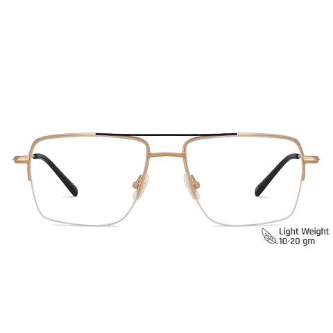 John Jacobs Online Gold Black Half Rim Square left side