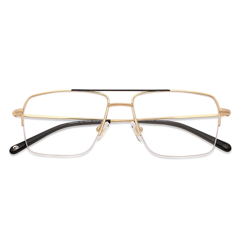 John Jacobs Online Gold Black Half Rim Square left side