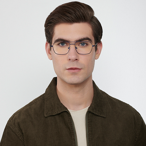 John Jacobs Online Sky Blue Full Rim Aviator left side