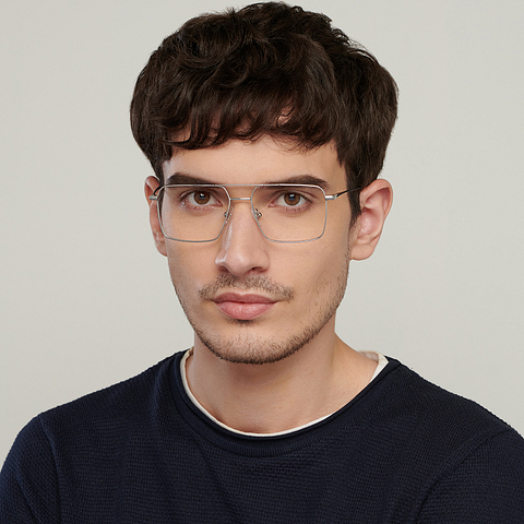 John Jacobs Silver Full Rim Square right side