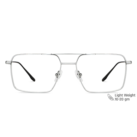 John Jacobs Silver Full Rim Square left side