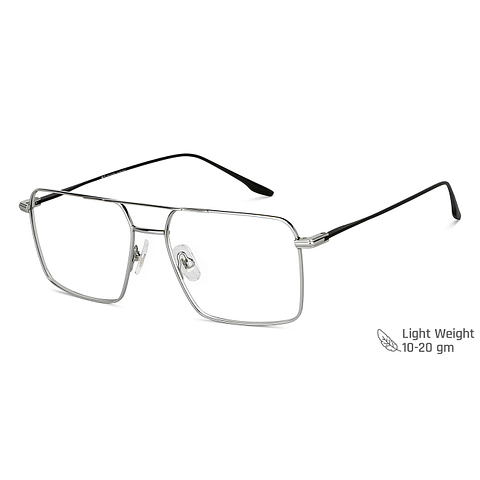 John Jacobs Silver Full Rim Square right side