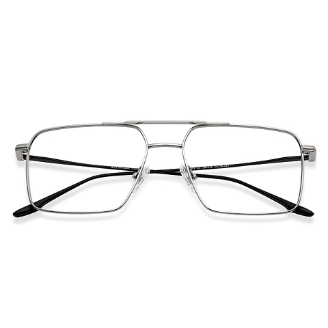 John Jacobs Silver Full Rim Square left side