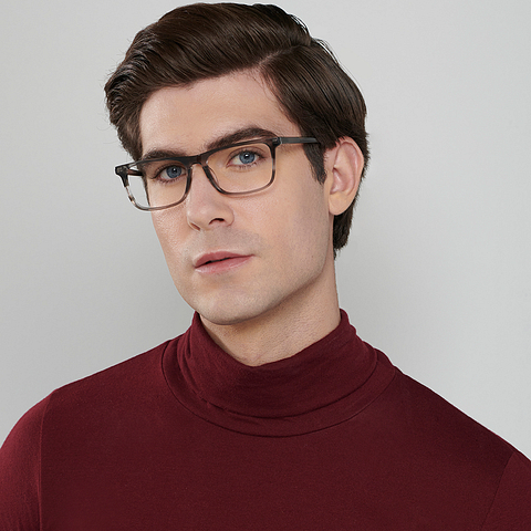 John Jacobs Online Gray Transparent Full Rim Rectangle right side