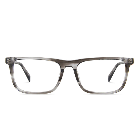 John Jacobs Online Gray Transparent Full Rim Rectangle left side