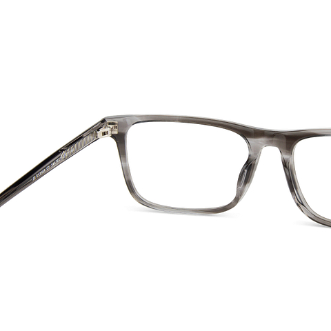 John Jacobs Online Gray Transparent Full Rim Rectangle left side