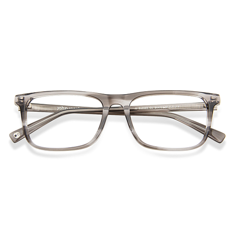 John Jacobs Online Gray Transparent Full Rim Rectangle right side