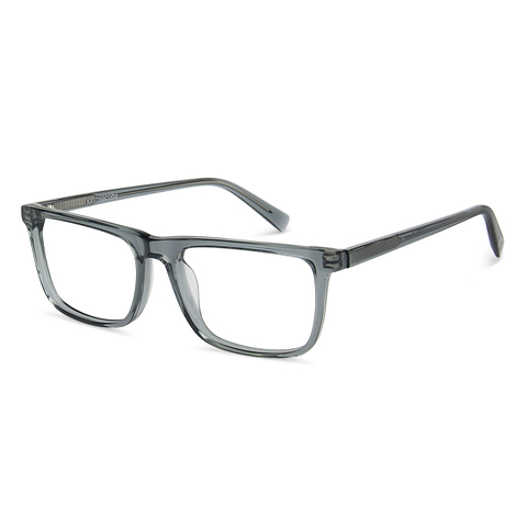 John Jacobs Online Gray Transparent Full Rim Rectangle right side