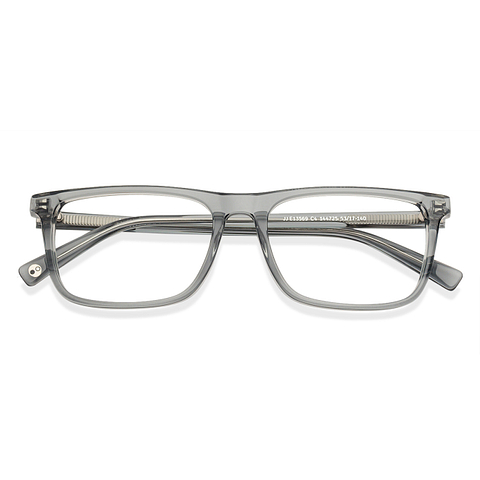 John Jacobs Online Gray Transparent Full Rim Rectangle left side