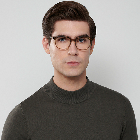 John Jacobs Online Brown Transparent Full Rim Square left side