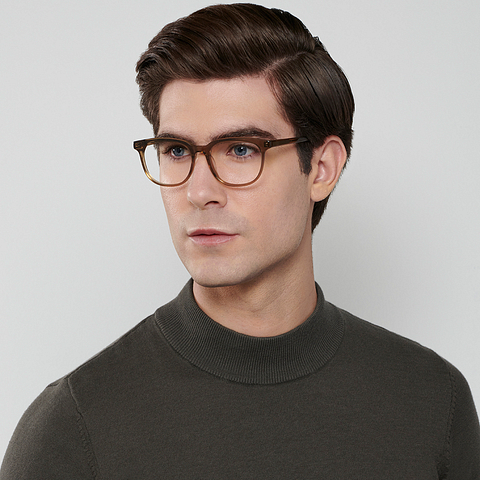 John Jacobs Online Brown Transparent Full Rim Square right side