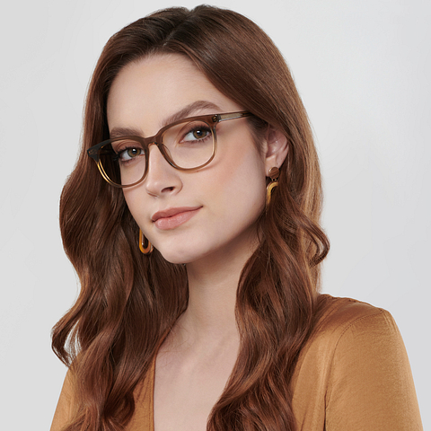 John Jacobs Online Brown Transparent Full Rim Square right side