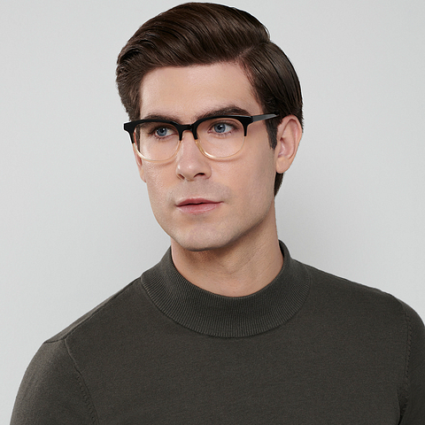 John Jacobs Online Brown Transparent Full Rim Square left side