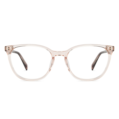 John Jacobs Online Pink Transparent Full Rim Square left side