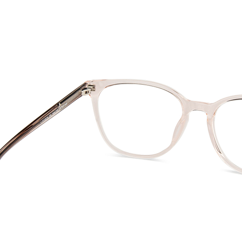 John Jacobs Online Pink Transparent Full Rim Square right side