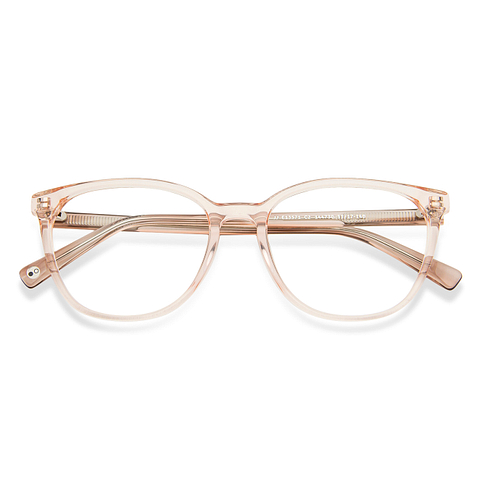 John Jacobs Online Pink Transparent Full Rim Square left side