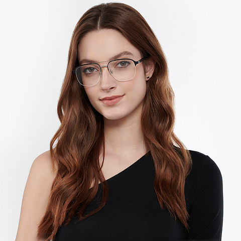 John Jacobs Online Dark Gunmetal Half Rim Square right side