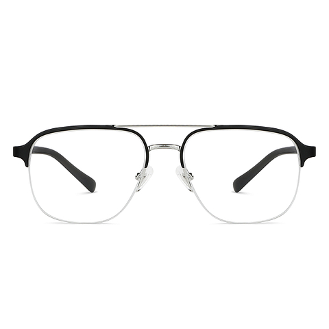 John Jacobs Online Dark Gunmetal Half Rim Square left side