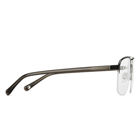 John Jacobs Online Dark Gunmetal Half Rim Square left side