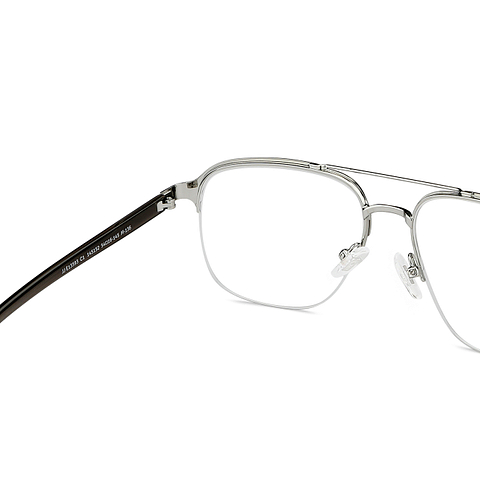 John Jacobs Online Dark Gunmetal Half Rim Square right side