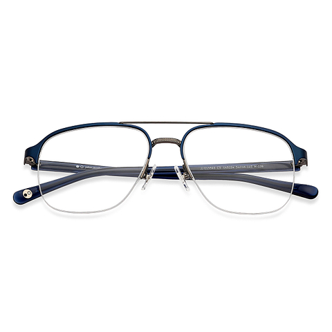 John Jacobs Online Sky Blue Half Rim Square left side