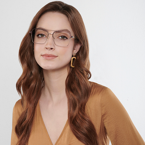 John Jacobs Online Gold Full Rim Square left side