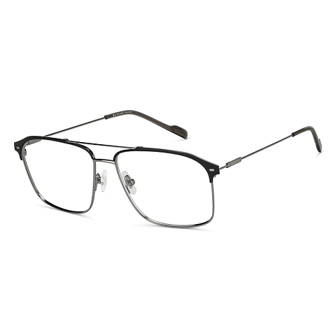 John Jacobs Black Silver Full Rim Square right side