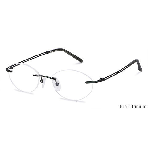 John Jacobs Online Dark Gunmetal Rimless Round right side