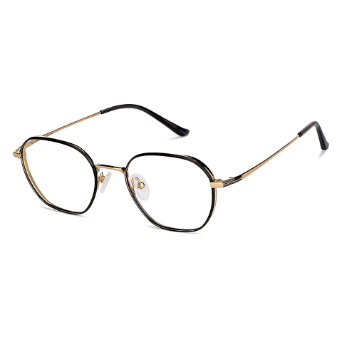 John Jacobs Gold Black Full Rim Square right side