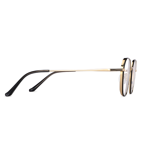 John Jacobs Gold Black Full Rim Square left side