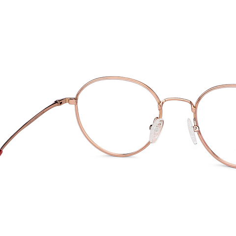 John Jacobs Online Rose Gold Red Full Rim Round right side