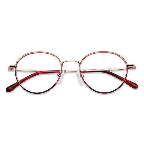 John Jacobs Online Rose Gold Red Full Rim Round left side