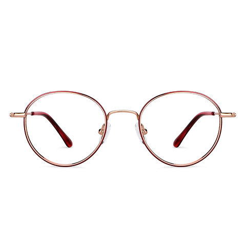 John Jacobs Online Rose Gold Red Full Rim Round left side