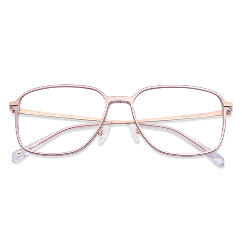 John Jacobs Online Pink Transparent Full Rim Square left side