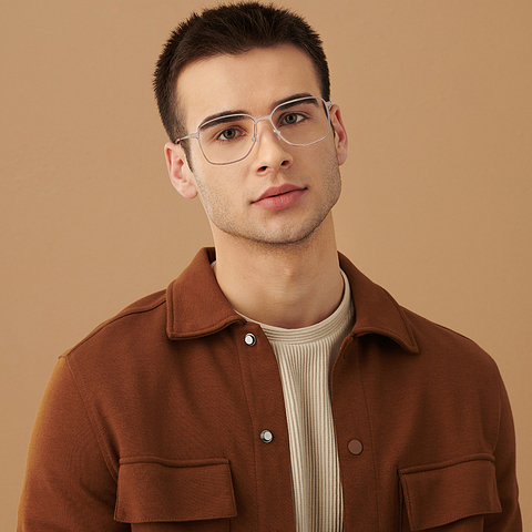 John Jacobs Online Pink Transparent Full Rim Square right side