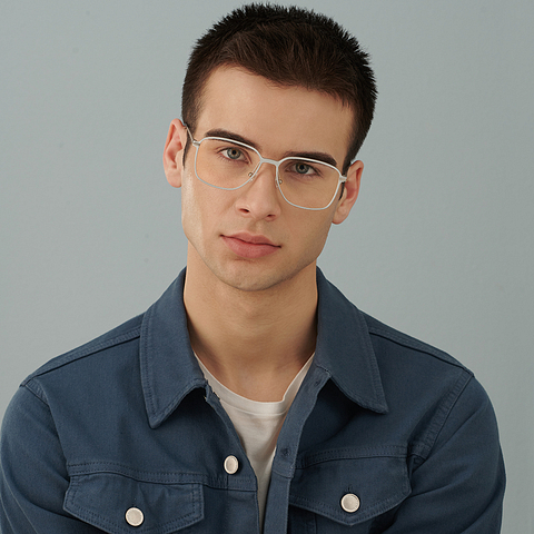 John Jacobs Online Silver Full Rim Square left side