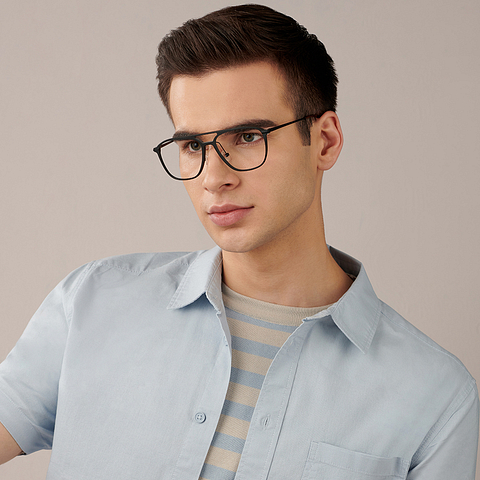 John Jacobs Online Black Full Rim Square right side
