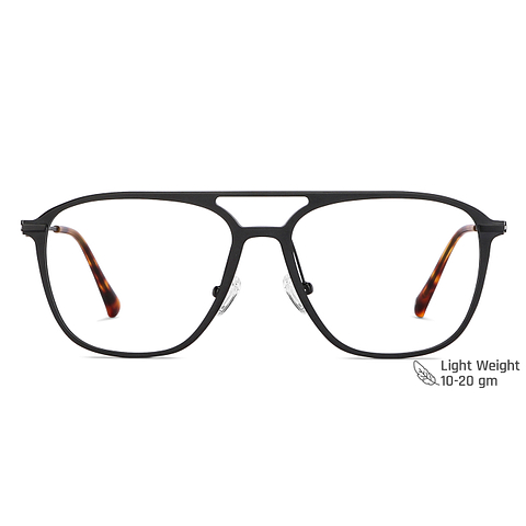 John Jacobs Black Full Rim Aviator right side