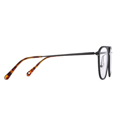 John Jacobs Black Full Rim Aviator left side