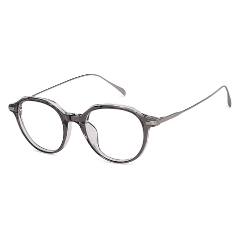 John Jacobs Grey Transparent Full Rim Round right side