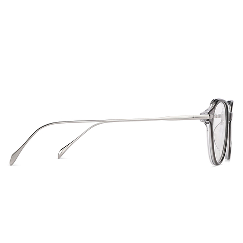 John Jacobs Online Gray Transparent Full Rim Round left side