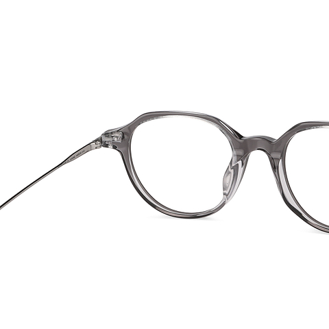 John Jacobs Online Gray Transparent Full Rim Round right side