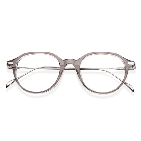 John Jacobs Grey Transparent Full Rim Round left side