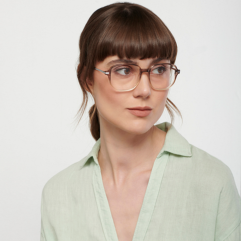 John Jacobs Online Brown Transparent Full Rim Square right side