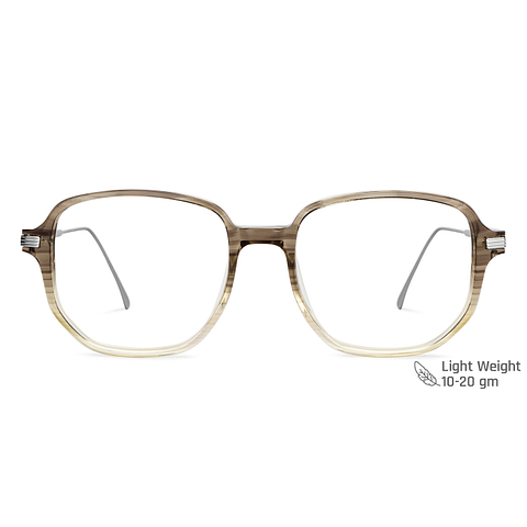 John Jacobs Brown Transparent Full Rim Square left side