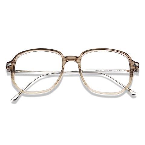 John Jacobs Brown Transparent Full Rim Square left side